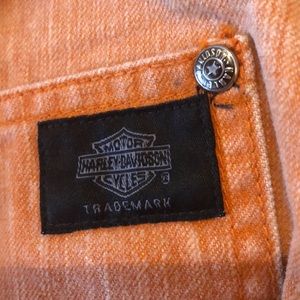 Women’s Harley Davidson orange washed jeans sz 14